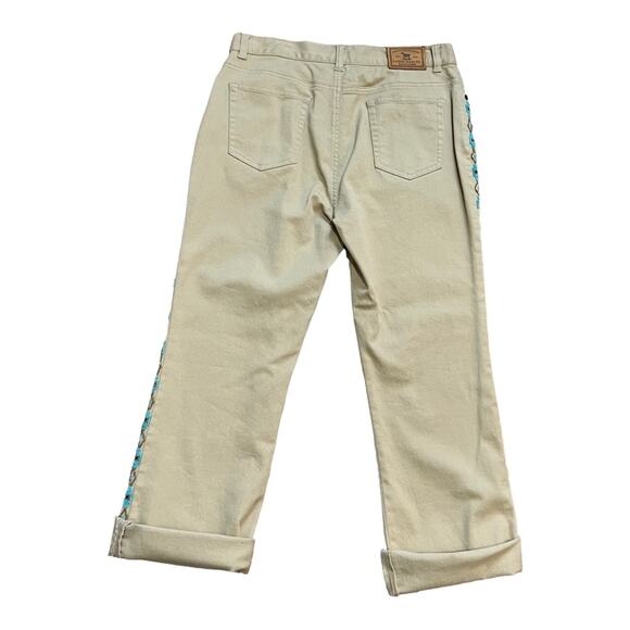 Lauren Jeans Co. Ralph Lauren Vintage Western Beaded Khaki Jeans Womens 8P - Picture 2 of 3